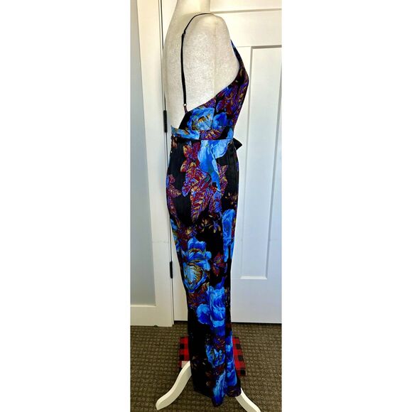 FREE PEOPLE Floral Sleeveless Strappy Wrap Jumpsuit Women's Size 2 Rayon Viscose - Picture 4 of 10